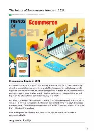 The future of E-commerce trends in 2021