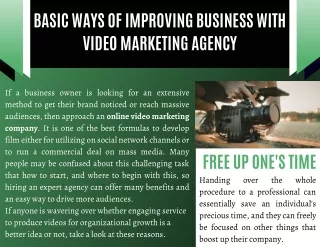 Basic Ways of Improving Business with Video Marketing Agency