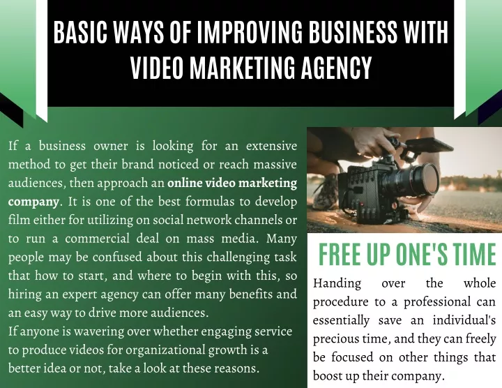 basic ways of improving business with video