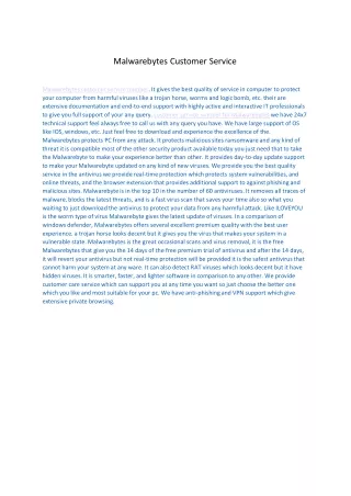 malwarebytes customer service