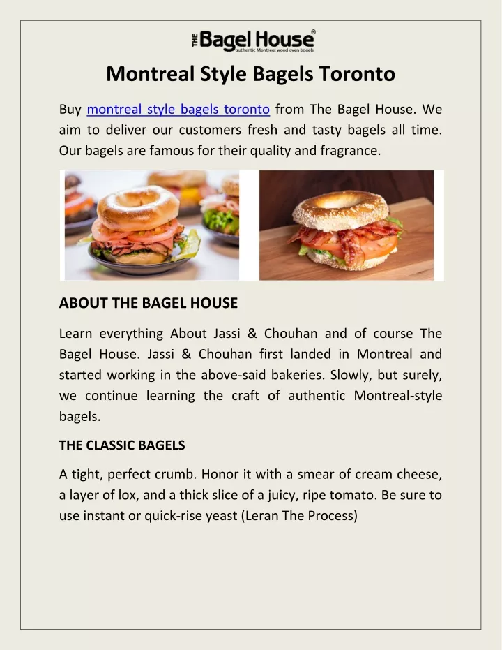 montreal style bagels toronto