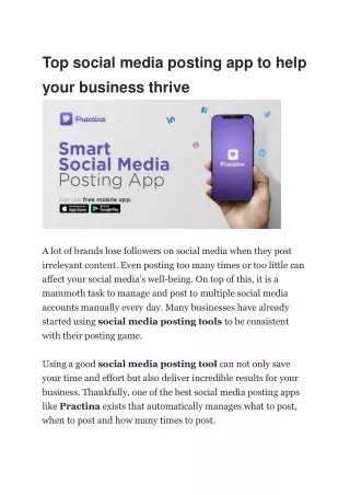 Top social media posting app to help your business thrive