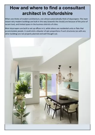 how and where to find a consultant architect