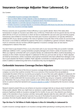 Rocky Mountain Affiliation Of Public Insurance Coverage Adjusters Inc