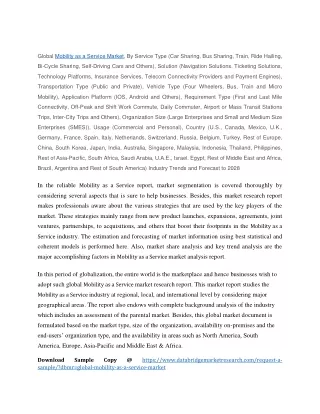 global mobility as a service market by service