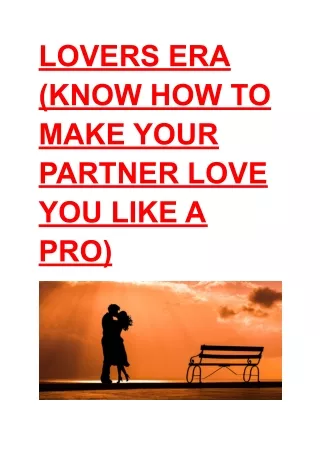 Lovers era (learn the best skills of love making with your partner)