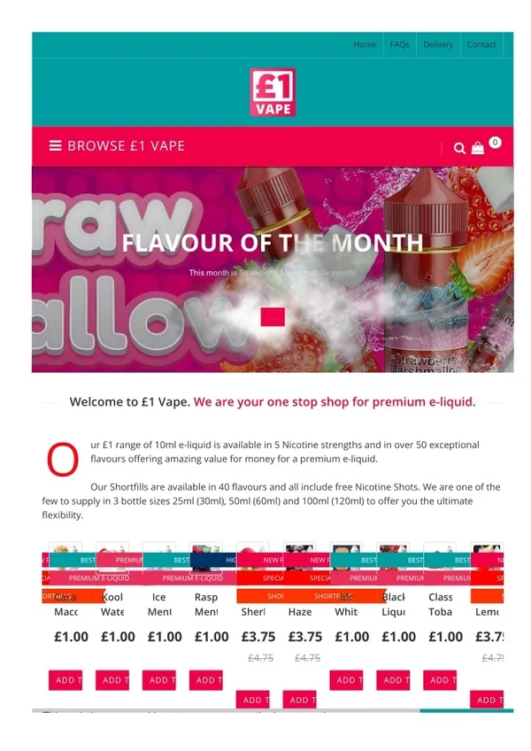 Premium E-Liquids & CBD Suppliers UK - 1 Pound Vape