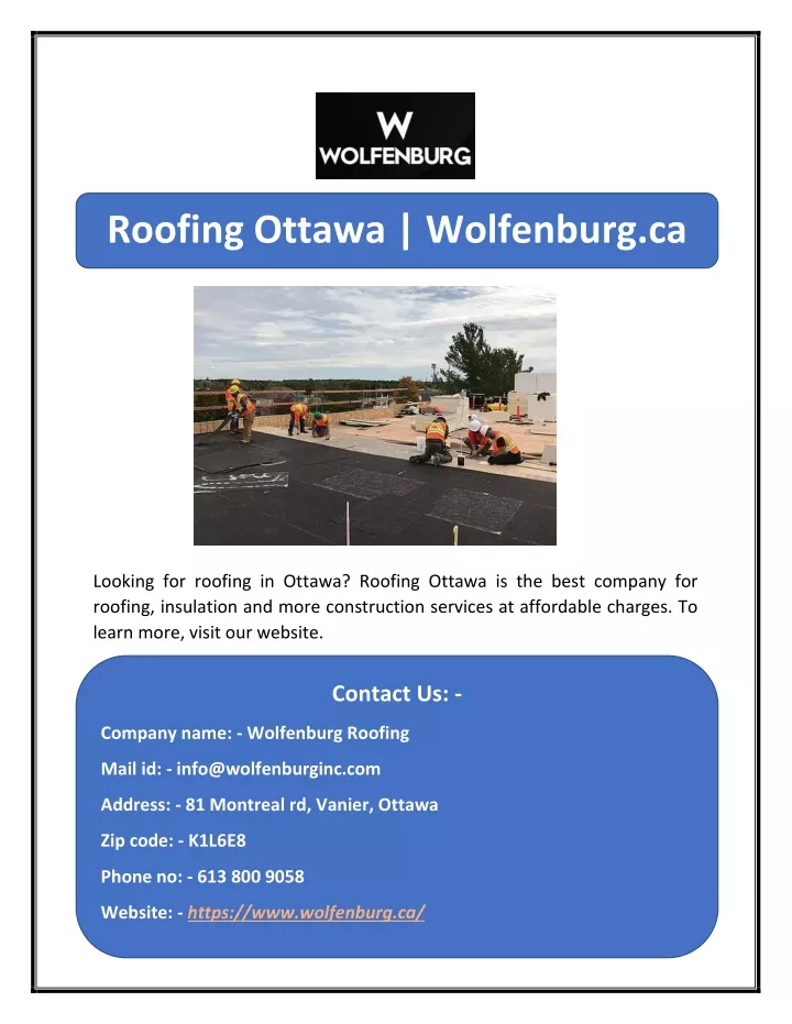 roofing ottawa wolfenburg ca