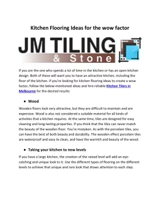 kitchen flooring ideas for the wow factor