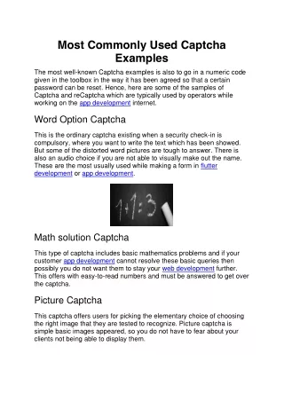 most commonly used captcha examples the most well