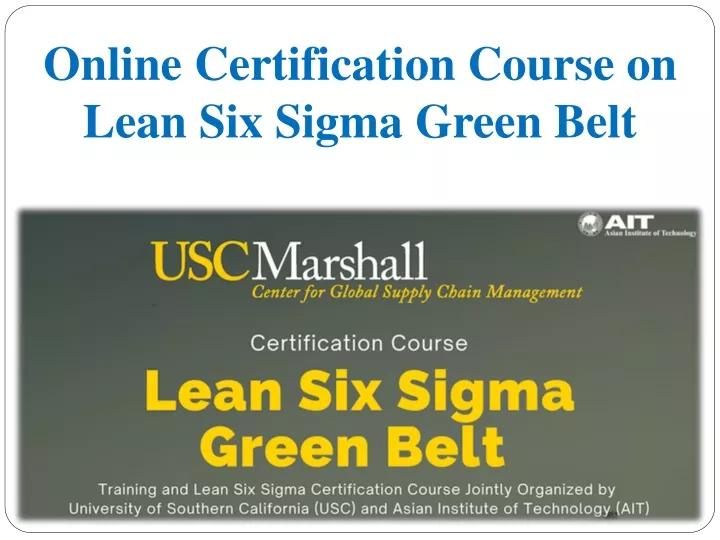 online certification course on lean six sigma