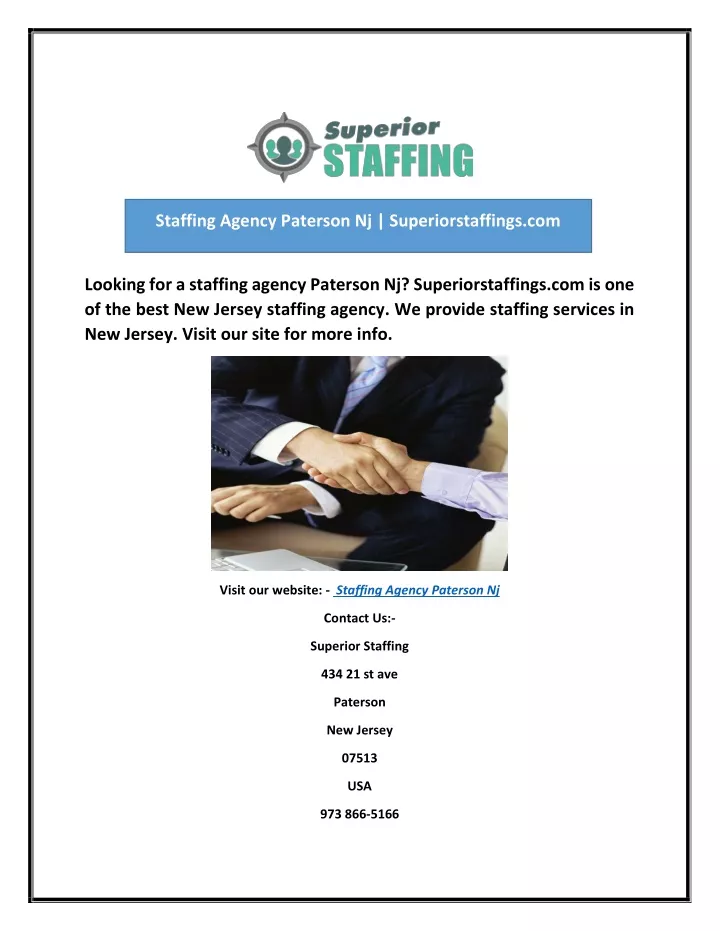 staffing agency paterson nj superiorstaffings com