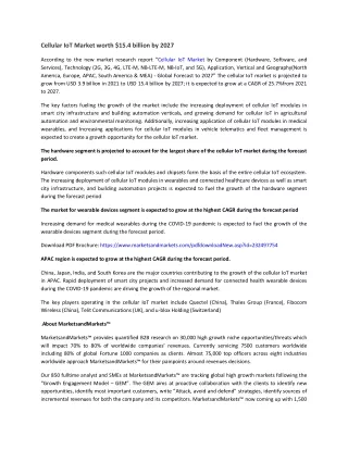 cellular iot market worth 15 4 billion by 2027