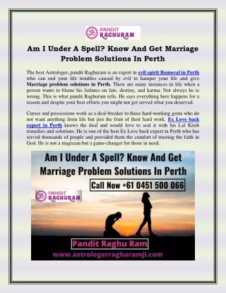 am i under a spell know and get marriage problem