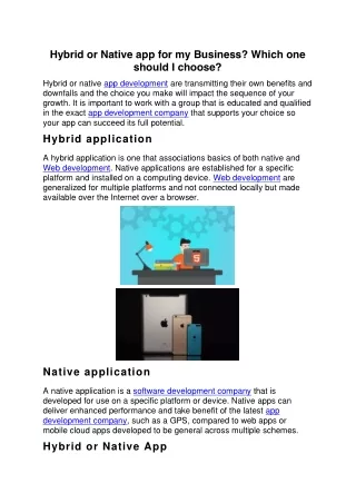 hybrid or native app for my business which