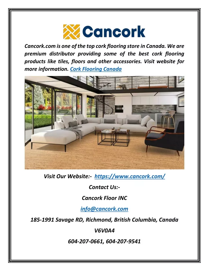 cancork com is one of the top cork flooring store