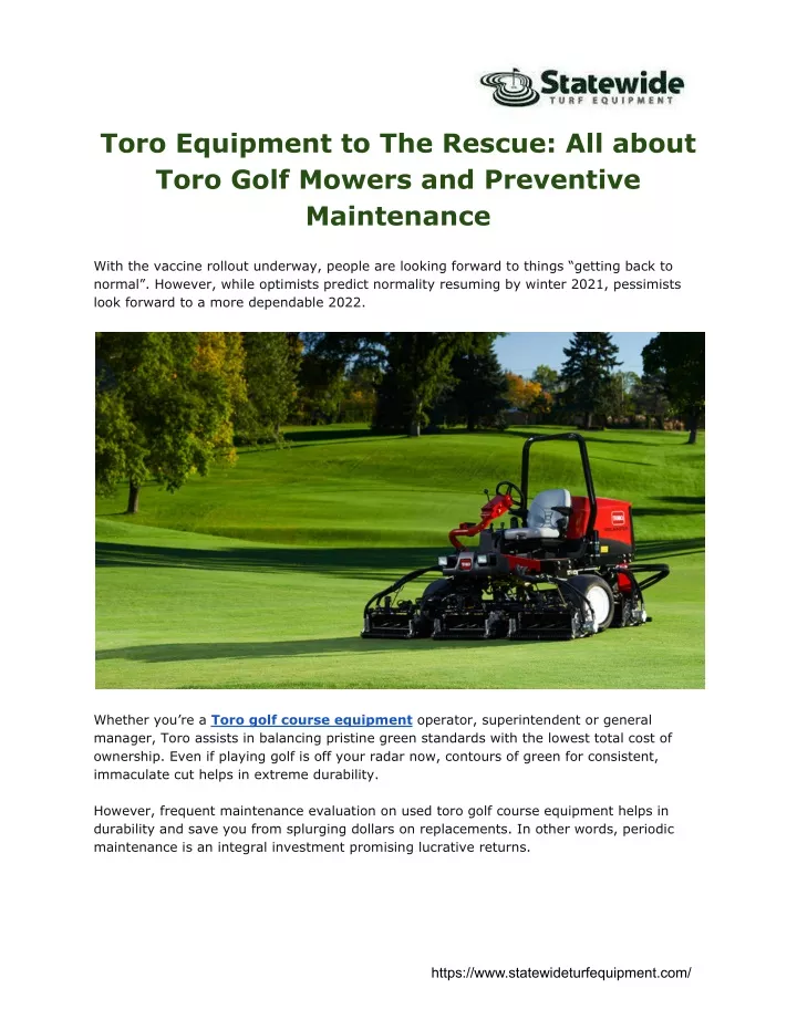 toro equipment to the rescue all about toro golf