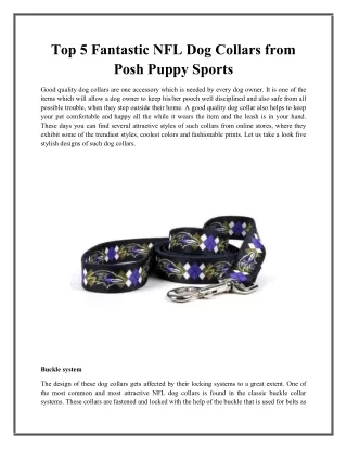 Top 5 Fantastic NFL Dog Collars from Posh Puppy Sports