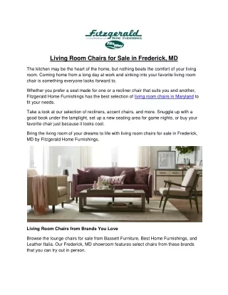 Living Room Chairs for Sale in Frederick, MD