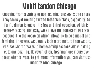 Mohit tandon Chicago & mohit tandon human trafficking