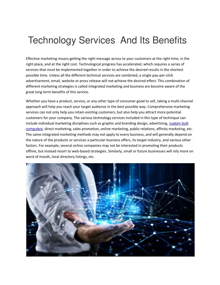 technology services and its benefits