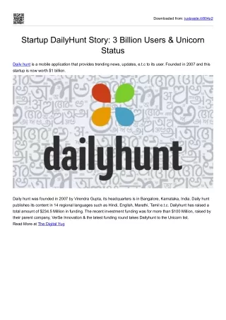 Startup DailyHunt Story: 3 Billion Users & Unicorn Status