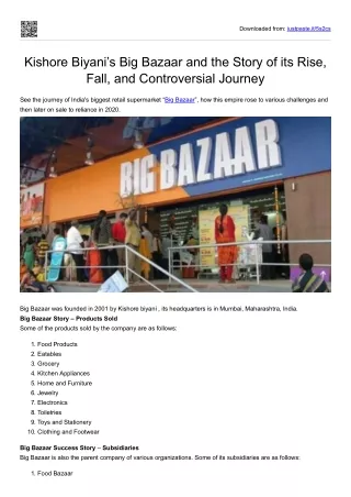 Kishore Biyani’s Big Bazaar and the Story of its Rise, Fall, and Controversial J