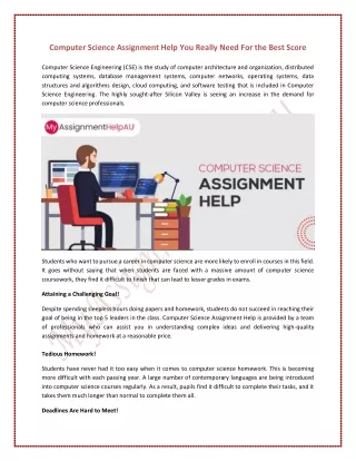 computer science assignment help you really need