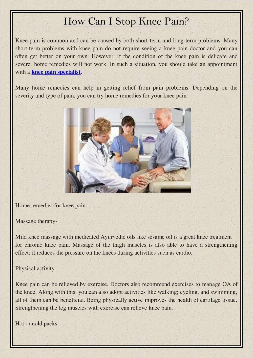 PPT - How Can I Stop Knee Pain PowerPoint Presentation, free download ...