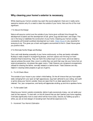 Why cleaning your home’s exterior is necessary