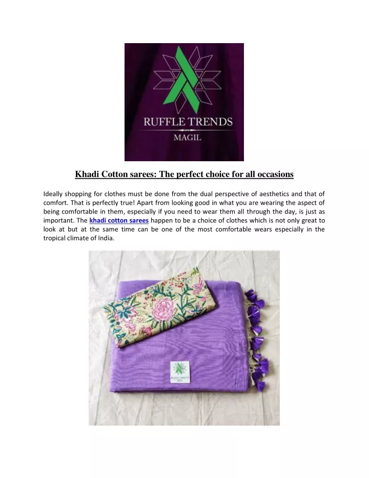 khadi cotton sarees the perfect choice