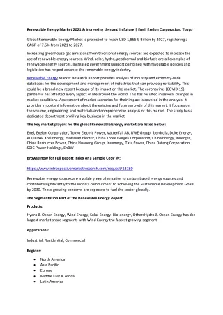 renewable energy market 2021 increasing demand