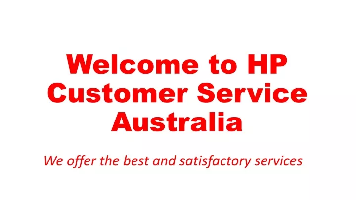 welcome to hp customer service australia