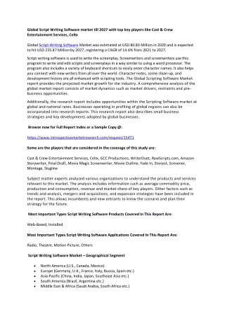 global script writing software market till 2027