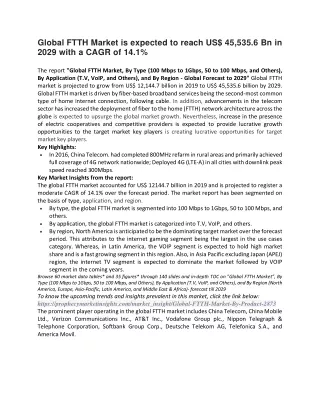 global ftth market is expected to reach