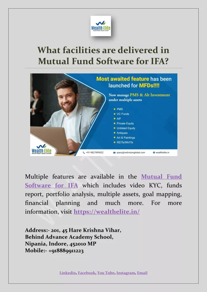 what facilities are delivered in mutual fund