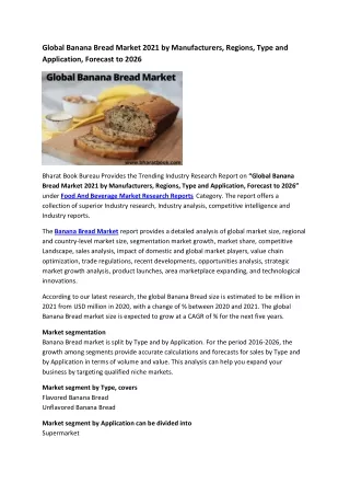 global banana bread market 2021 by manufacturers