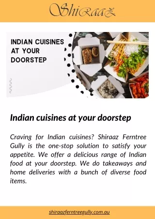 Indian Cuisines At Your Doorstep