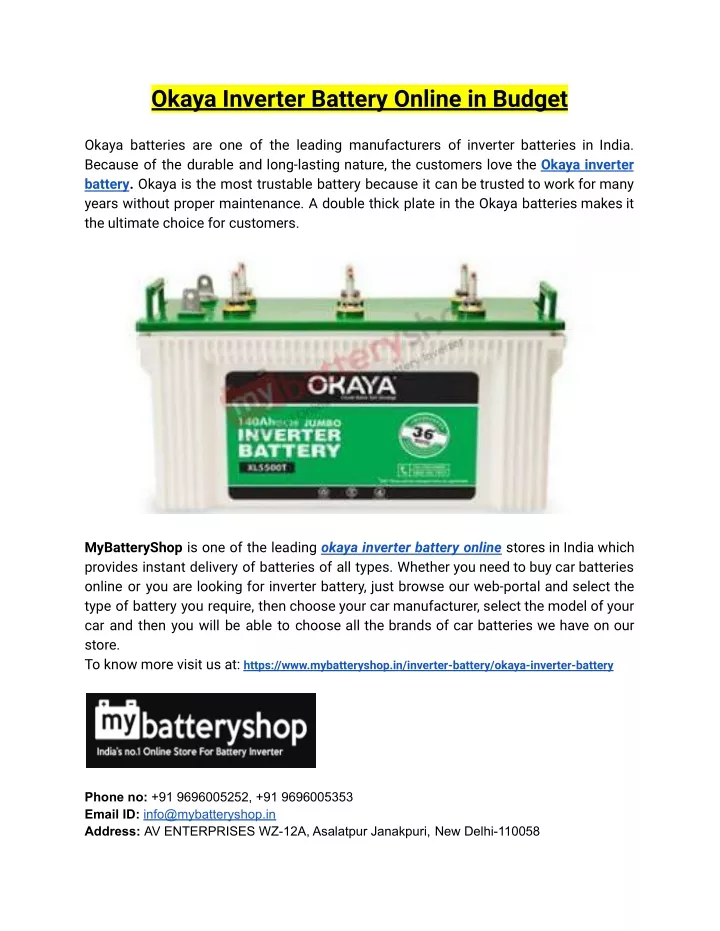 okaya inverter battery online in budget