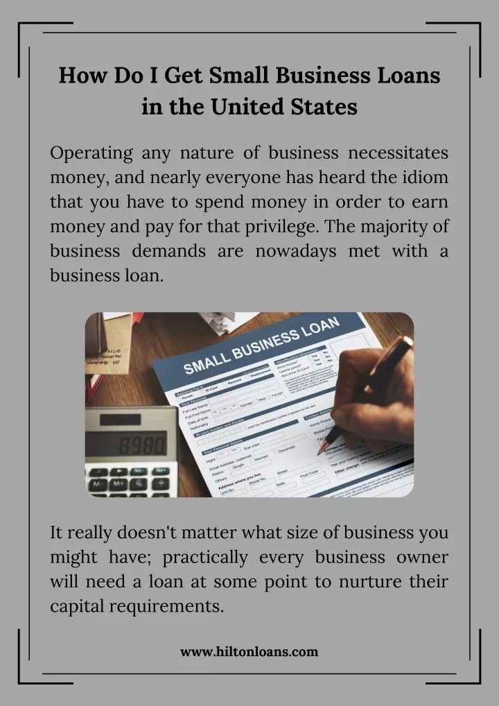 how do i get small business loans in the united