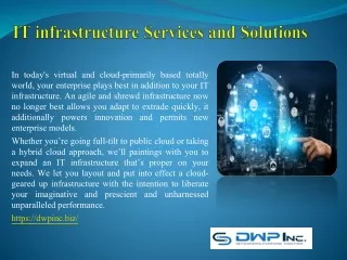 it infrastructure services and solutions