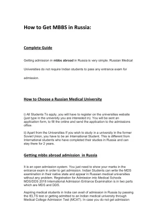 how to get mbbs in russia