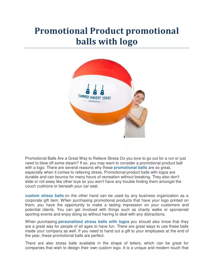 promotional product promotional balls with logo