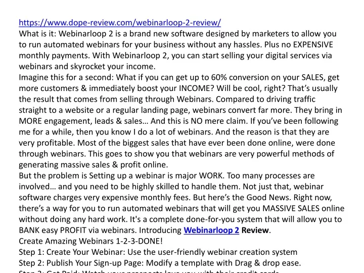 https www dope review com webinarloop 2 review