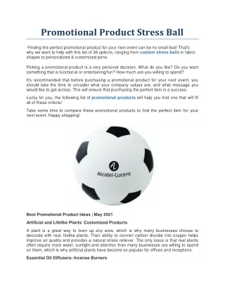 Promotional Product Stress Ball