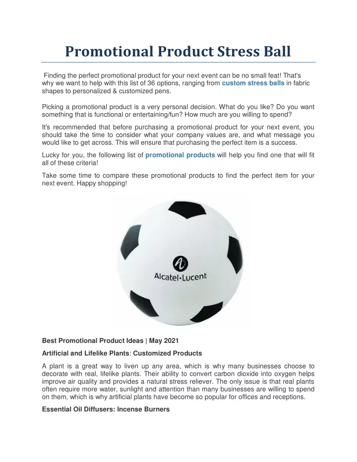 promotional product stress ball