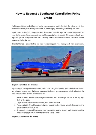 How to Request a Southwest Cancellation Policy Credit-converted