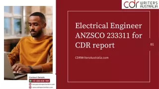 electrical engineer anzsco 233311 for cdr report