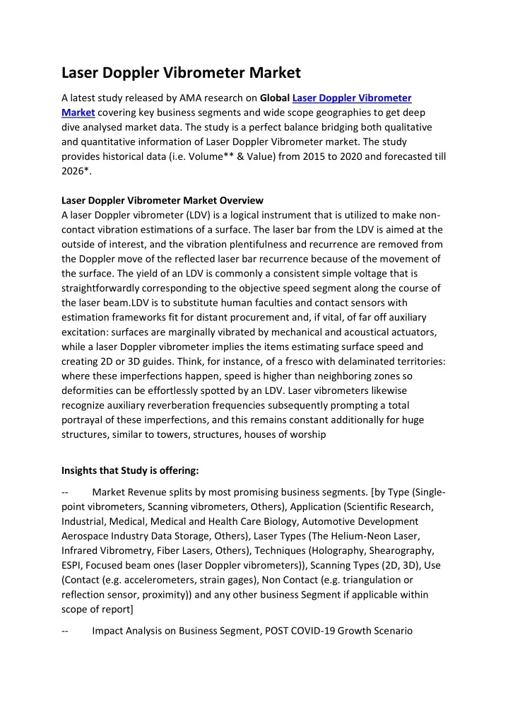 laser doppler vibrometer market