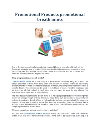 Promotional Products promotional breath mints
